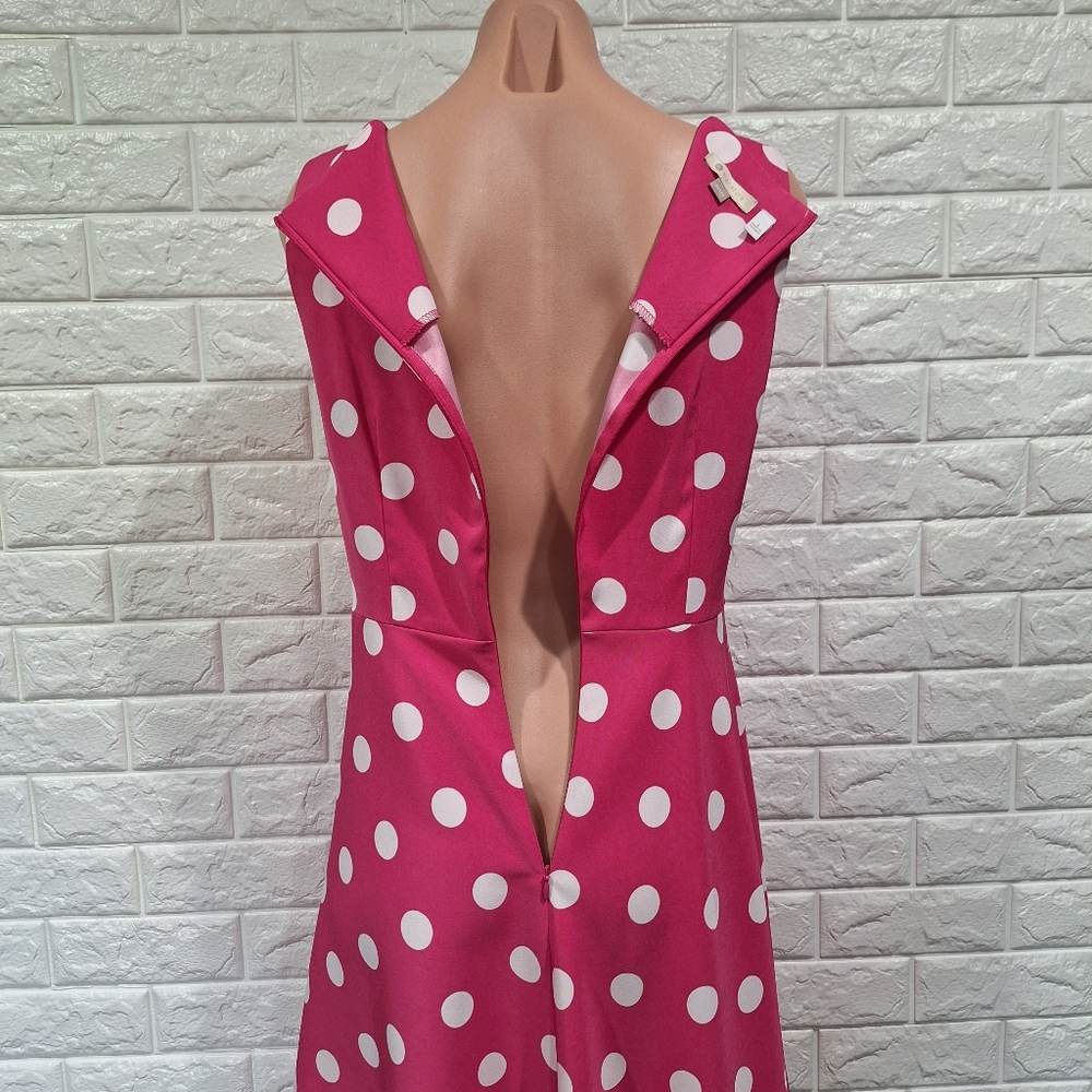 DB Pink and White Polka Dot Sleeveless Dress - Picture 5 of 10